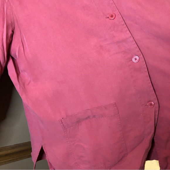 Coldwater Creek 100% Silk Button Front Blouse Red Large - Picture 7 of 8